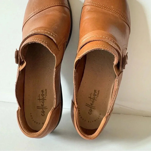 Clarks loafers brown leather  size 9m - Picture 7 of 8